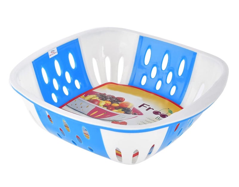 Kuber Industries Heart Home Large Multi-Purpose Plastic Storage Baskets for Fruits Vegetables and Kitchen Fridge Dining Table- Pack of 2 (Blue & Brown)-HS42KUBMART25404 - Image 3