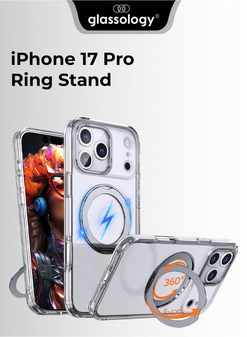 glassology iPhone 17 Pro White Essentials Bundle – MagSafe Ring Stand Case + Ultra-Clear Screen Protector - Image 3