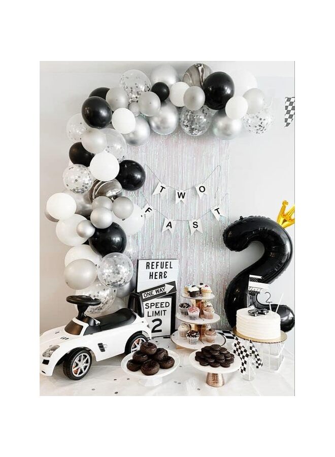 40 Inch Black Foil Number Balloon, Large Mylar Numbers for Birthday Anniversary Retirement Party Decorations (0, 10, 20, 30, 40, 50, 60, 100), Helium Free (4) - Image 4