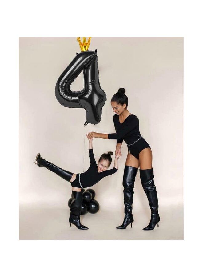 40 Inch Black Foil Number Balloon, Large Mylar Numbers for Birthday Anniversary Retirement Party Decorations (0, 10, 20, 30, 40, 50, 60, 100), Helium Free (4) - Image 3