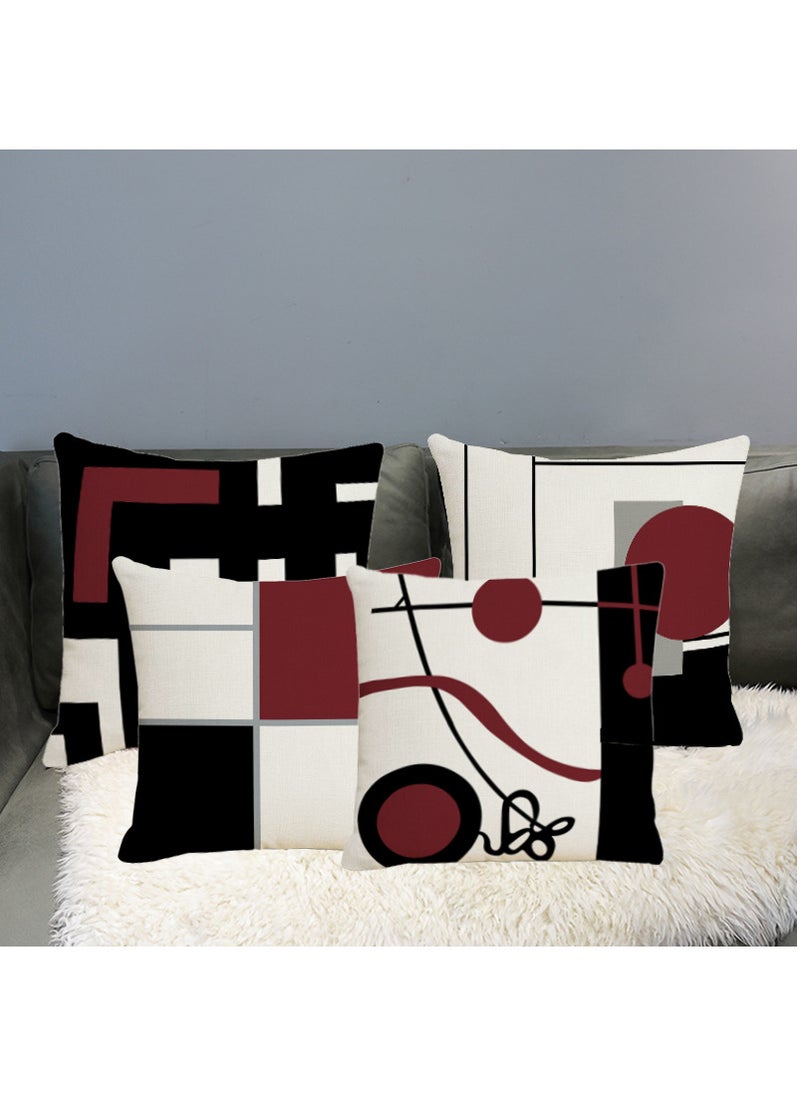 FASHION HOME - Set of 4 Cushion Covers Decorative Throw Pillow cases for Living Room Garden Outdoor Décor - Image 1