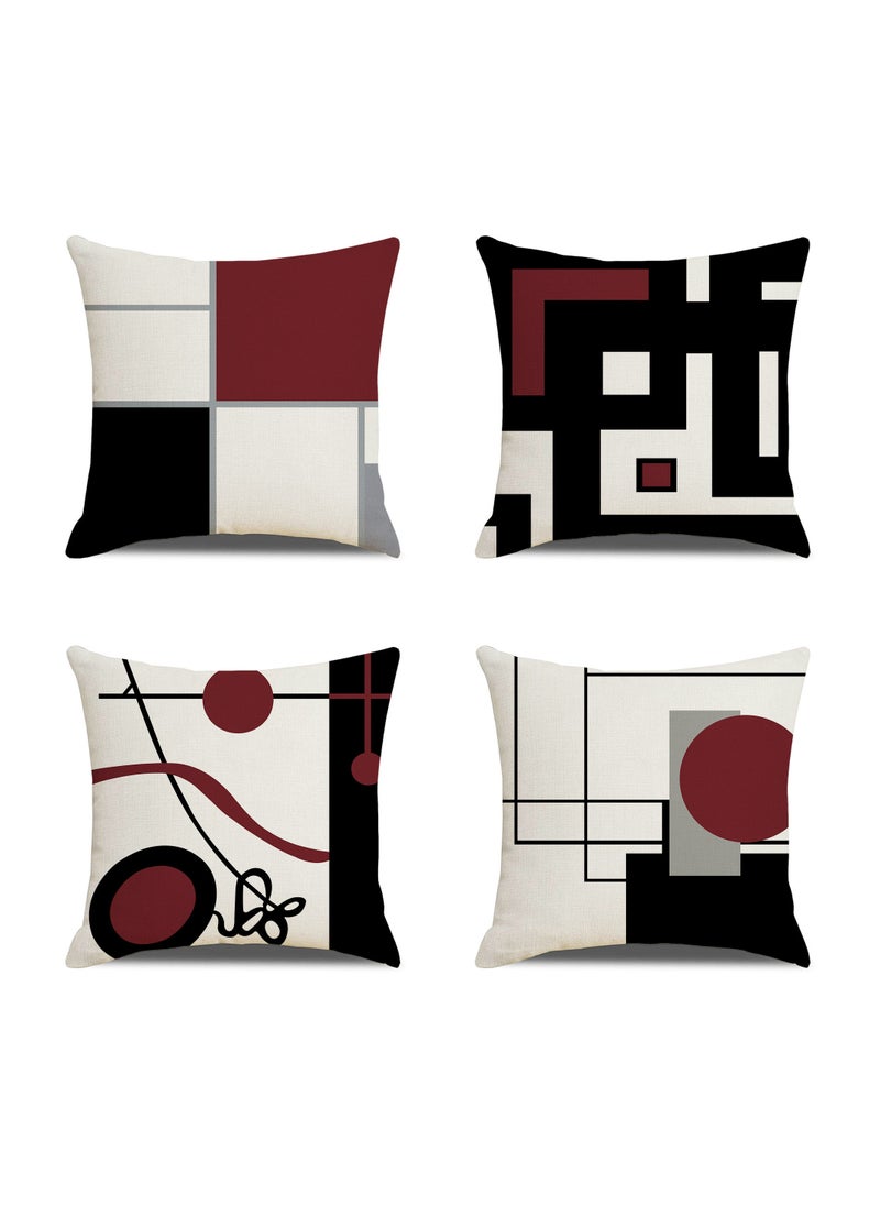 FASHION HOME - Set of 4 Cushion Covers Decorative Throw Pillow cases for Living Room Garden Outdoor Décor - Image 1