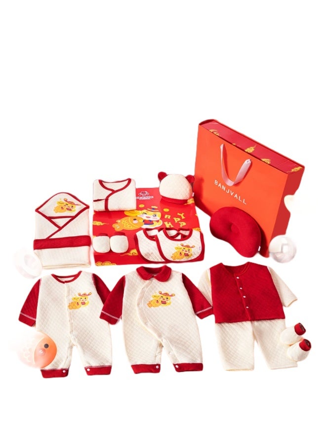 Baby Clothes Autumn and Winter Newborn Gift Box Set, First Month Baby Newborn Meeting Gift Supplies Complete Collection, Four Seasons Little Golden Snake 66cm - Image 3