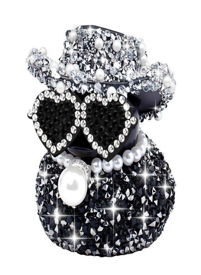 wonuu Diamond Rubber Duck Car Ornaments Duck Car Dashboard Decorations for Cool car Accessories with, Black&Silver - Image 1