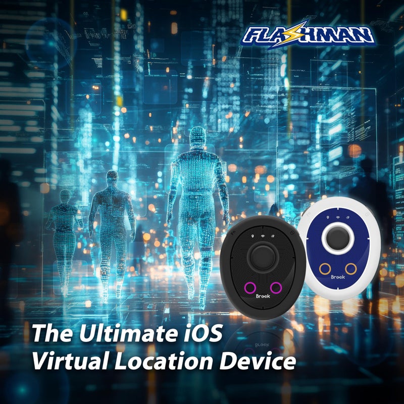 Brook Flashman Virtual GPS Joystick with Keychain for iPhone (iOS 17+), Bluetooth Location Controller with Teleport, Smart Roaming, Route Cruise, Coordinate Sharing, No Jailbreak【Exclusive Version】 - Image 2