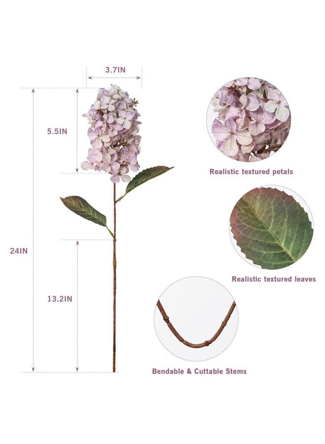Ttranewsoo Faux Hydrangea Flower Hydrangea Artificial Flowers Hydrangea Bouquet Faux Flower Table Centerpieces for Home Wedding Bridal Bouquet Office Party DIY Floral Decor - Image 3