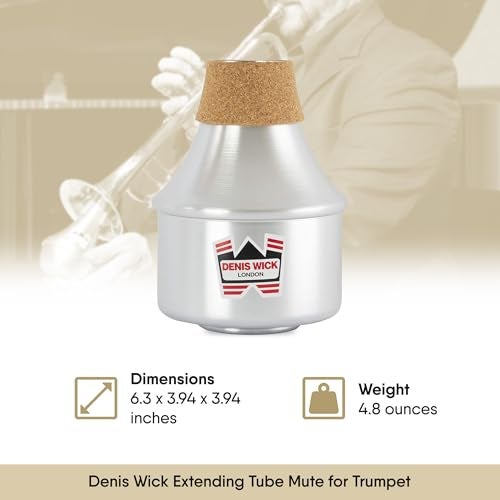 Denis Wick Extending Tube Mute for Trumpet, 5506 - Hand-Spun Aluminum & Brass Tube - Classic Wah-Wah Jazz Sound - Enhanced Intonation & Projection - 6.3 x 3.94 x 3.94 inches - Image 3