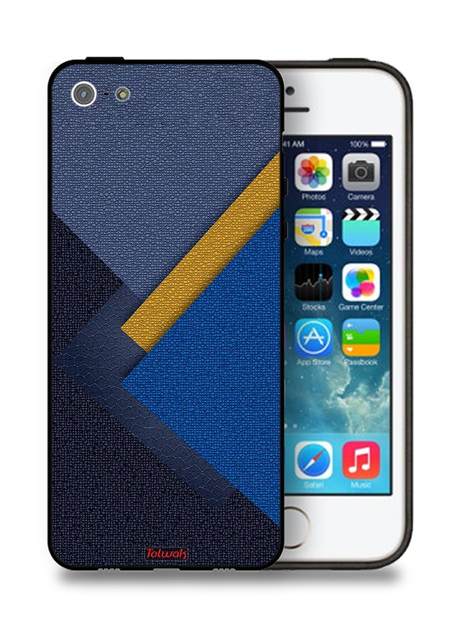 Tolwak Apple iPhone 5/5s/SE Protective Case Triangles Leather Shades Pattern - Image 1