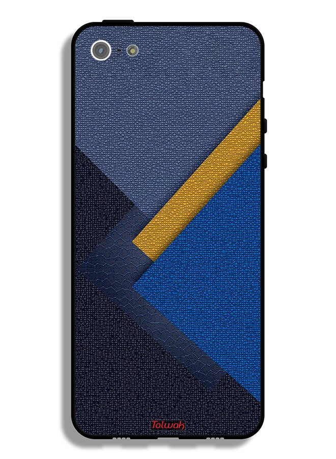 Tolwak Apple iPhone 5/5s/SE Protective Case Triangles Leather Shades Pattern - Image 2