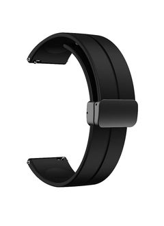 Generic 20mm Silicone Strap With Magnetic Folding Buckle For Amazfit GTS 4 Mini - Bip 3 - GTS 2 Mini- Amazfit GTS 2-Amazfit GTS 4  Black  - Image 1