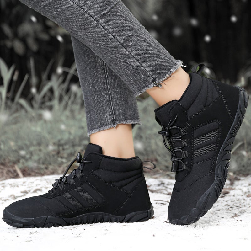 Outdoor Cotton Shoes Waterproof Hiking And Mountaineering Cotton Boots Plus Velvet Warm Shoes For Couples Sports Thickened Non-Slip Snow Boots - Image 5