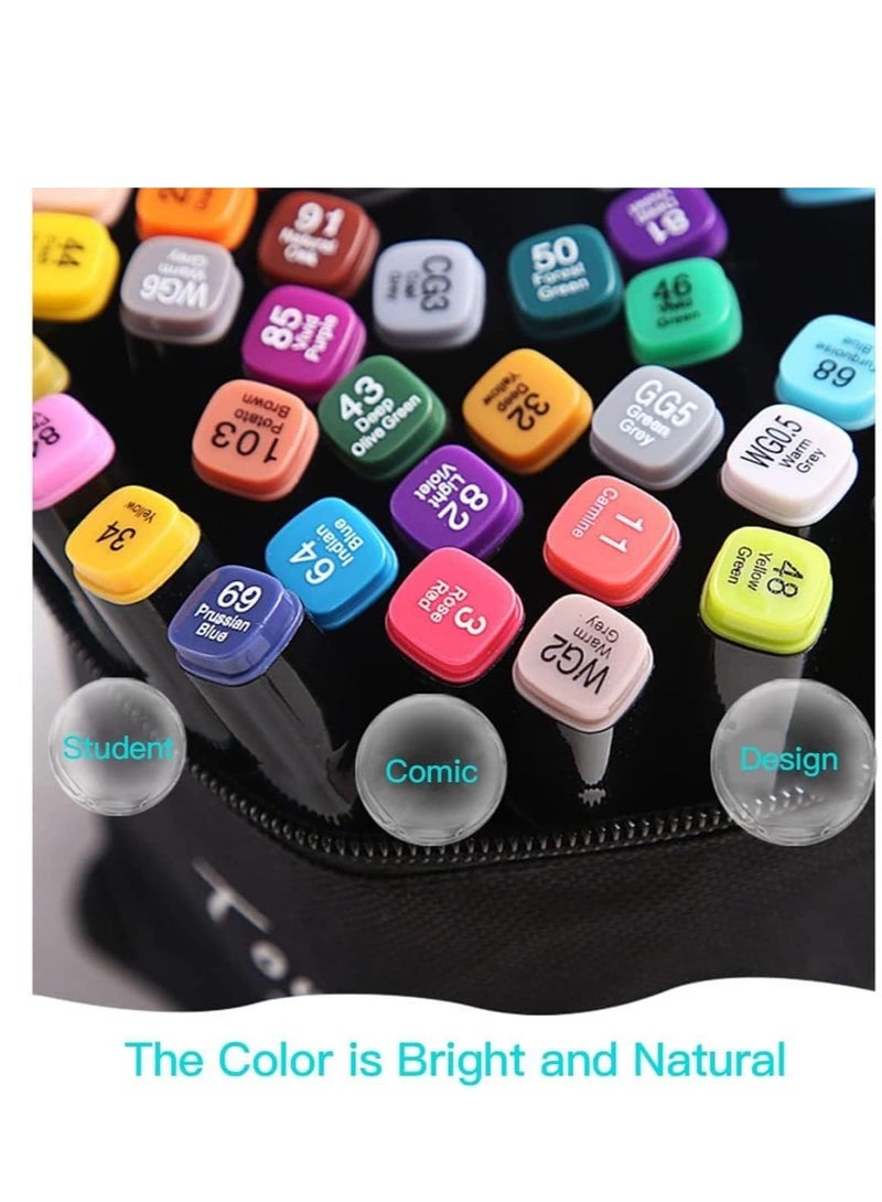 Gelanti Permanent Art Markers Set 60 Colors for Graphic Drawing Brush Pens for Graffiti Design Adult Coloring Shading Chisel Multicolor Swift - Image 3