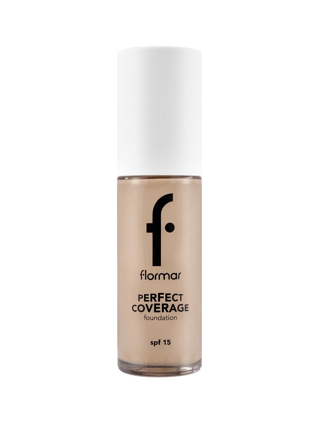 flormar Perfect Coverage Foundation – 101 Pastelle – Soft Rich Texture, Smooth-Looking Skin, Up to 12H Fresh Wear, SPF 15 - Image 1