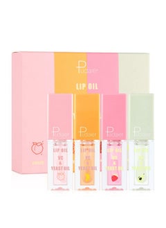 Marine Forest Pudaier Hydrating Lip Oil, Fruit Extract Lip Oil Set Tinted For Dry Lip And Lip Care, Shiny And Moisturizing Transparent Lip Oil Gloss (Mixed Set)  - Image 1