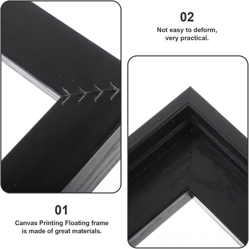 Garneck Floating Canvas Picture Frame L-shaped 25x30cm Acrylic Floating Frame for Canvas Painting Home Decorative Wall Art Kit - Image 3