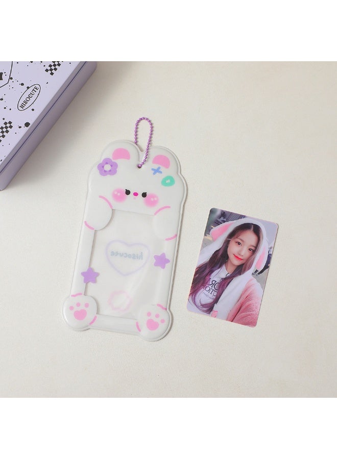 NIBEMINENT 1 - Piece PVC Cartoon Creativity Kpop Photo Card Holder Pendant Key Chain ID Badge Holder ID Card Holder Photo Card Protector for School ID Office ID Access Card for Women Girls - Image 1