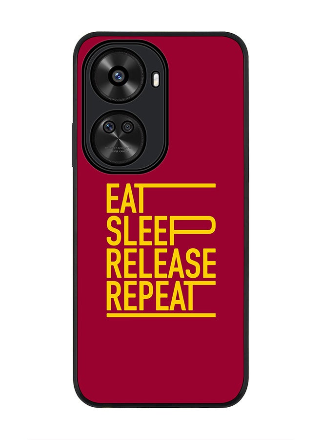 Stylizedd Rugged Black edge case for Huawei nova 12 SE / Huawei nova 11 SE 4G, Slim fit Case Flexible Anti Drop TPU Gel Thin Cover - Eat Sleep Release Repeat - Image 1