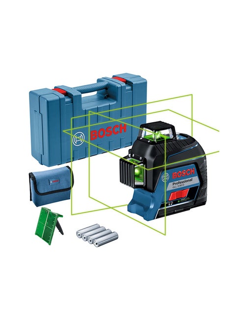 Bosch Professional Line Laser GLL 3-80 G, 3 x 360° bold green lines, up to 120m range | Model: 0601063Y00 with 1 year warranty