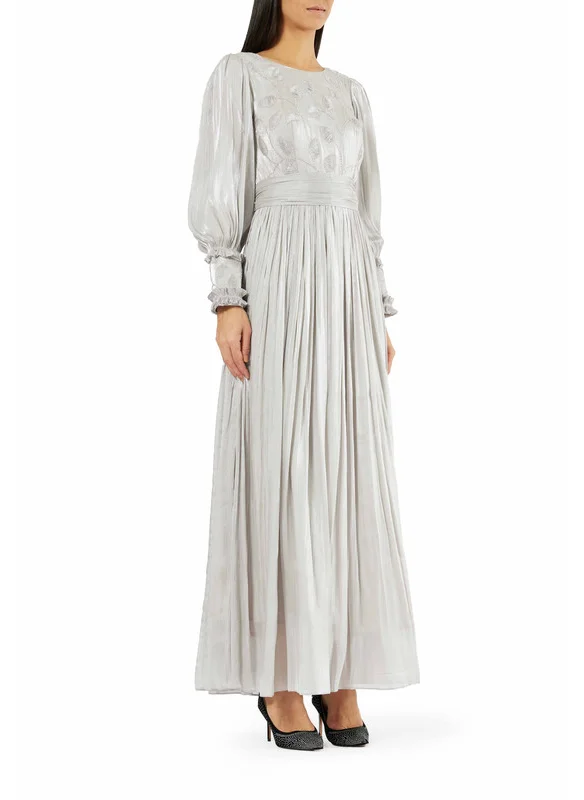 امري Long Embellished Dress with Statement Cuff