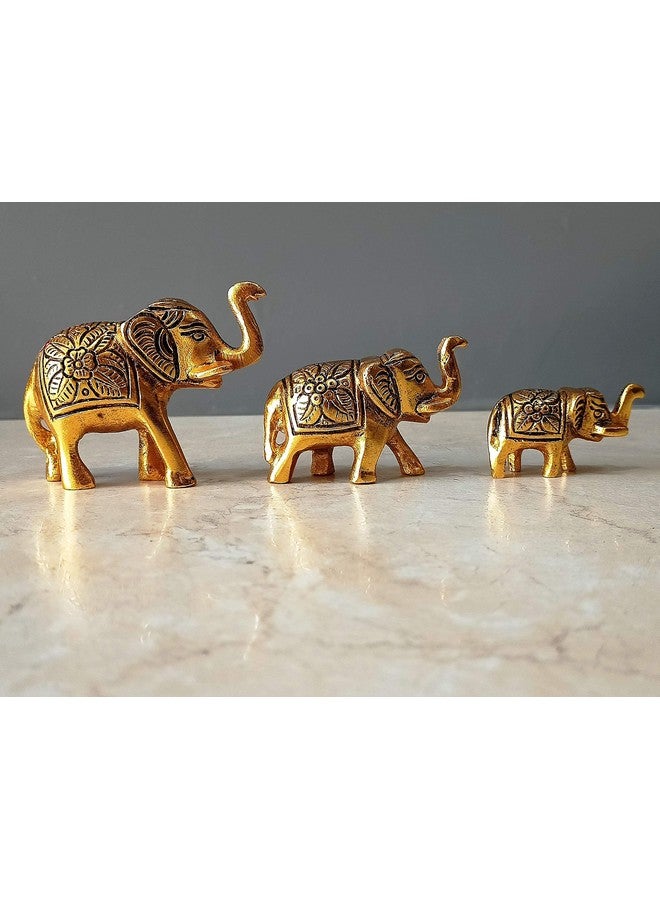 CraftVatika CraftVatika Set of 3 Metal Trunk Up Elephant Family Statue Showpiece Figurine -Fengshui Vastu Lucky - Decorative Items for Home Living Room Decor Living Room Office Desktop & Gifting,Corporate Gift - Image 5