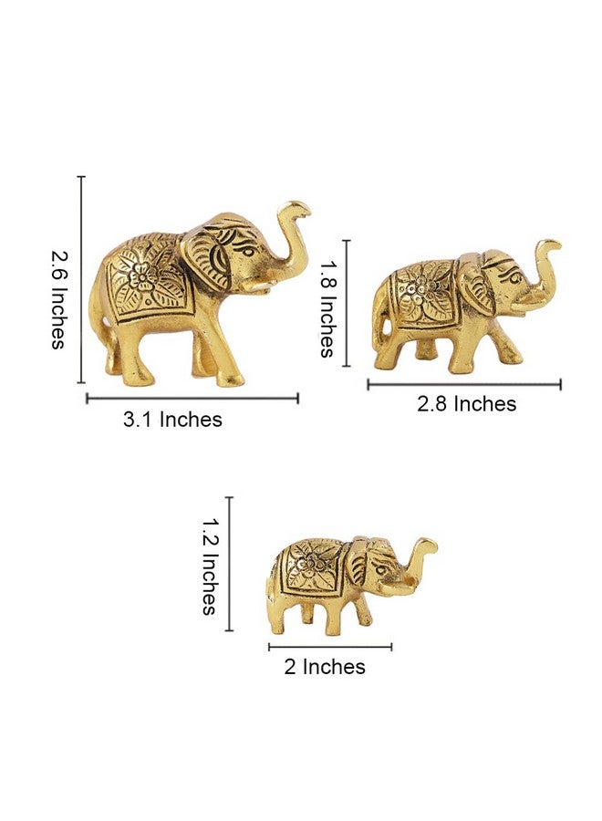 CraftVatika CraftVatika Set of 3 Metal Trunk Up Elephant Family Statue Showpiece Figurine -Fengshui Vastu Lucky - Decorative Items for Home Living Room Decor Living Room Office Desktop & Gifting,Corporate Gift - Image 3