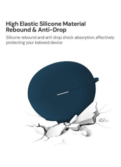 FARROBIZZ Silicone Case Compatible with HUAWEI FreeClip, Shockproof and Scratch-Resistant Full-Body Protection Headphone Cover with Anti-Lost Keychain- Dark Blue  - Image 5