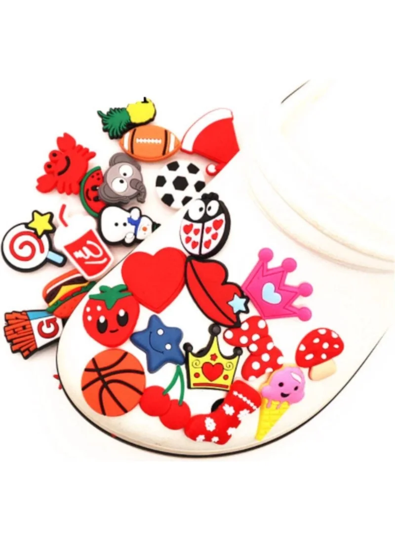 Marimari 16 Pieces Crocs Slipper Ornaments Jıbbitz New Season Series Jıbbitz Keychain Gift