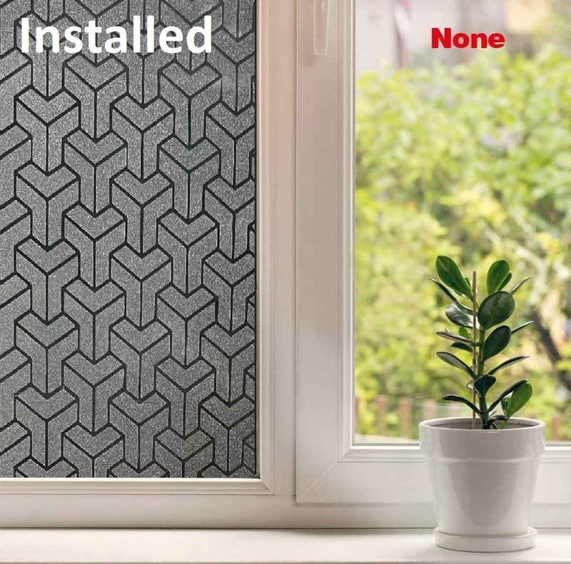 Sun Bird Total Blackout Window Film 100% Light Sun Blocking Frosted Privacy Heat Control Static Darkening Window Tint for Day Sleep (24 X 200 Inch, 3D Plus Blackout) - Image 2