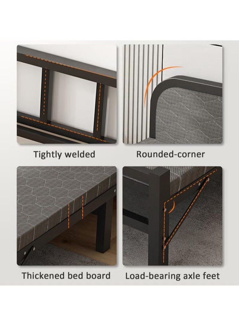 WALALLA Queen Size Roll Away Folding Bed with Mattress with Soft-padded Headboard Sturdy Carbon Steel Frame, Thickened Mattress, Skin-Friendly Fabric, Easy to Fold and Store, 500KG Max Load Capacity,190 * 90cm - Image 4
