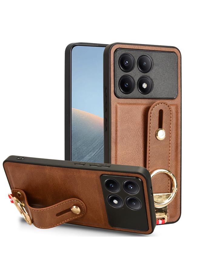 The Bros Case For Xiaomi Poco X6 Pro/Redmi K70E Wristband Leather Back Phone Case