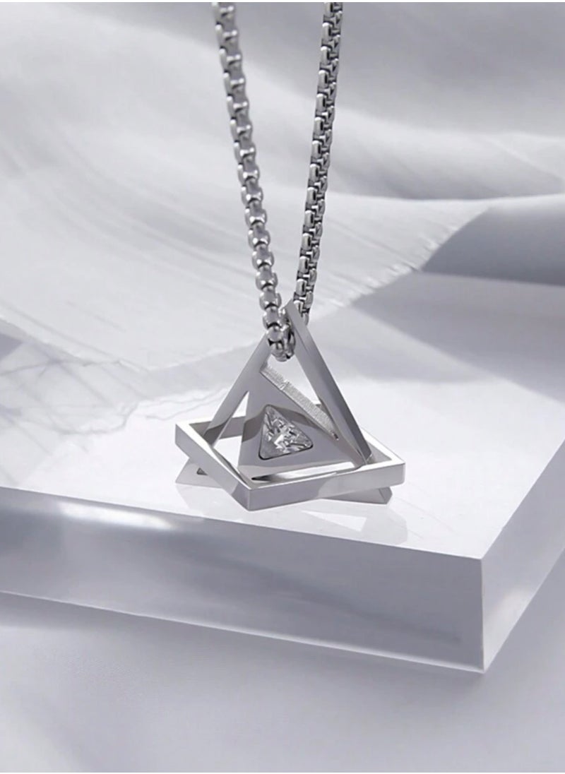 Silver Plated Stainless Steel Necklace For Men