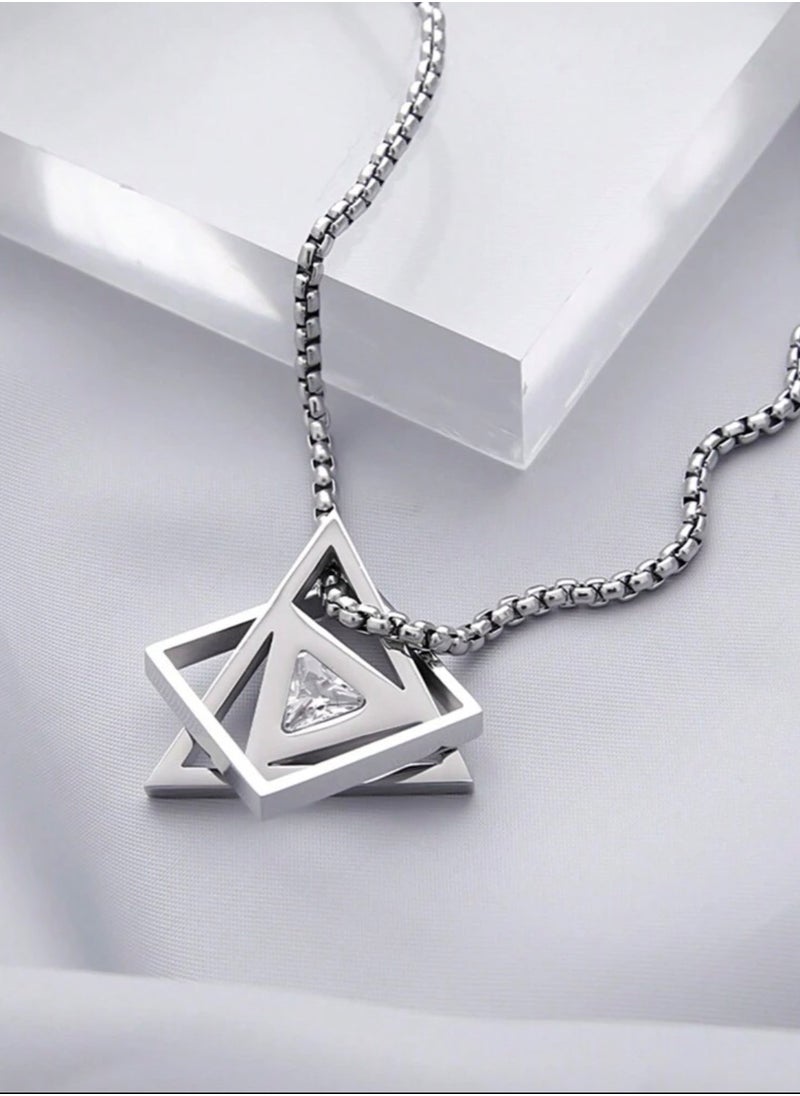 Silver Plated Stainless Steel Necklace For Men