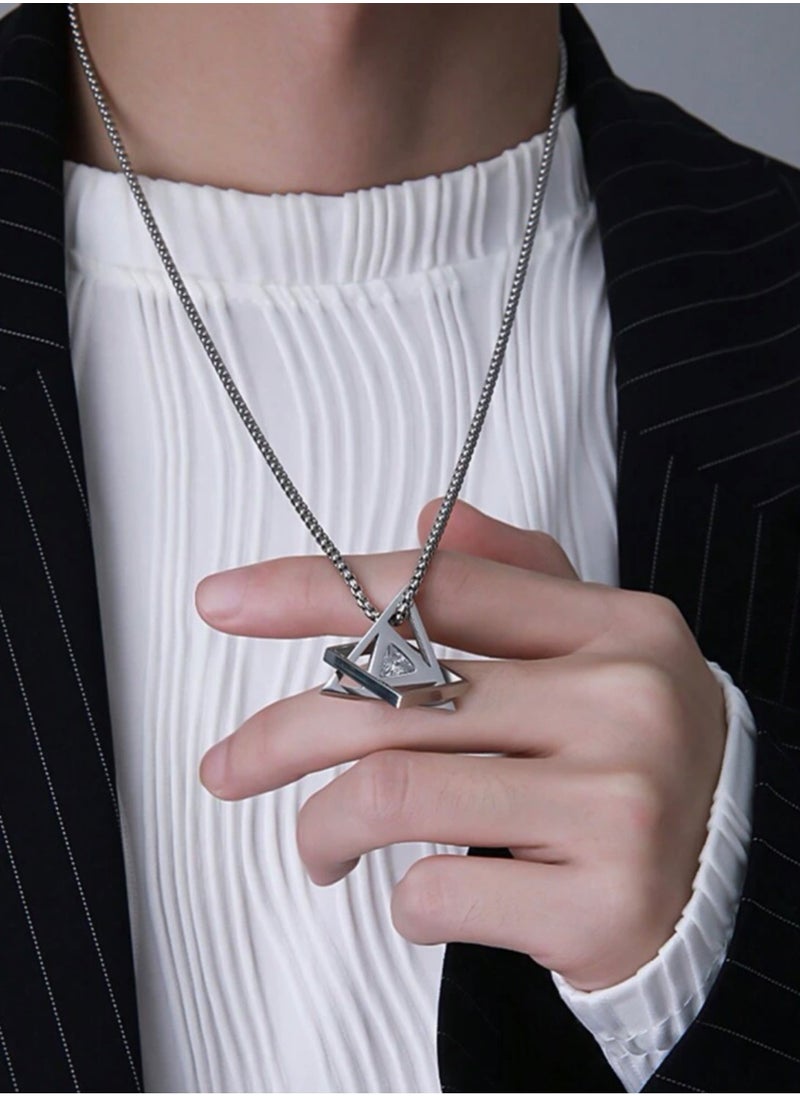 Silver Plated Stainless Steel Necklace For Men