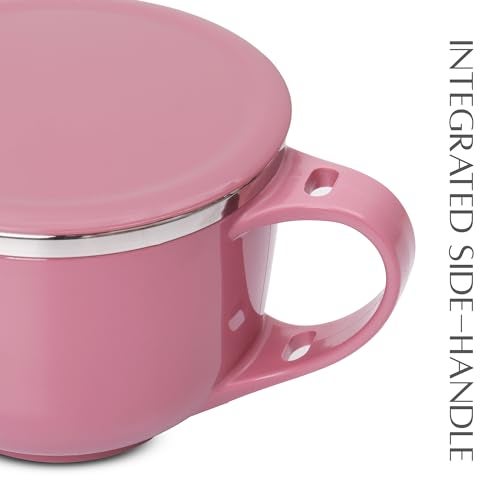 Jaypee Plus Stainless Steel Soup Bowl with Lid & Spoon Holder Souptok, Maggi Bowl Noodles Pasta Bowl, Best Diwali Gift, Mug for Kids, Girls, Boys, Birthday, Pink - Image 4