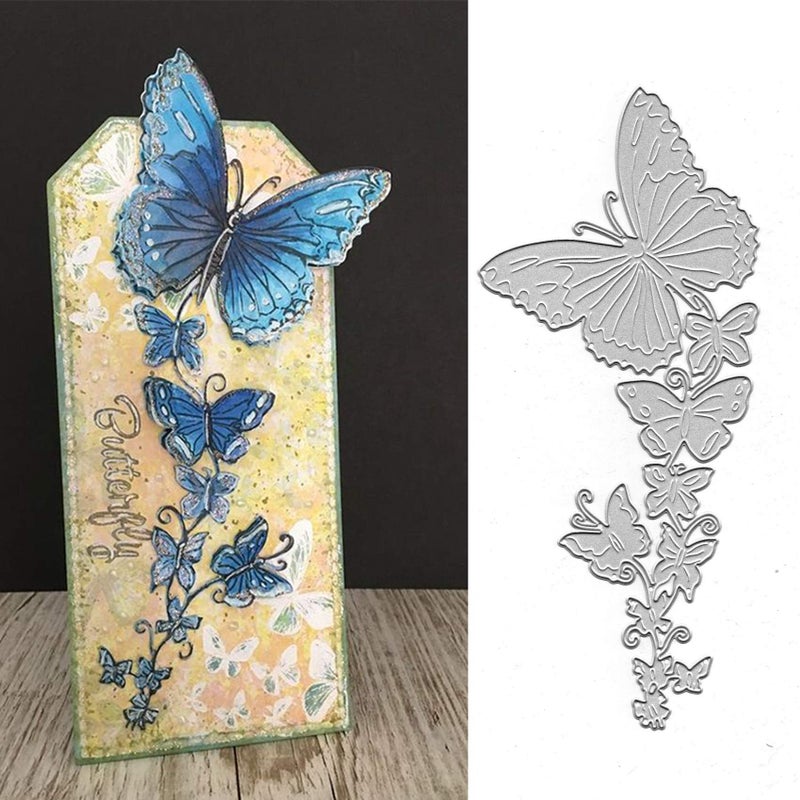 DDeehs Butterfly Border Frame Metal Die Cuts Flower Lace Border Edge Cutting Dies Stencils for DIY Scrapbooking Card Making