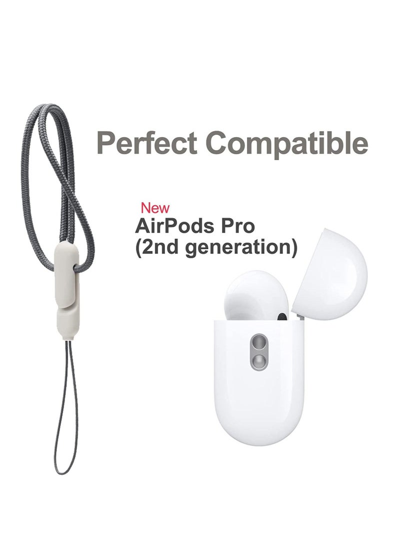 YONK Lanyard Compatible with AirPods Pro 2 New Earbuds Lanyard Wireless Bluetooth Headphones Cover Anti Drop Rope Lanyard Suitable for AirPods Pro 2 (Grey) - Image 2