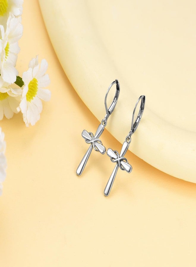 Yonhon Cross Earrings for Granddaughter,To My Granddaughter Earrings Christmas Birthday Gifts - Image 2