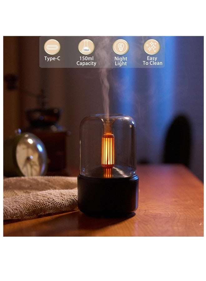 أوساويك منتشر الزيت الأساسي، 150 مل منتشر العلاج بالروائح مع وظيفة إيقاف التشغيل التلقائي، منتشر بالموجات فوق الصوتية للزيوت الأساسية، مرطب رطب بارد مع أضواء دافئة، لمنزل وأوفيس - Image 4