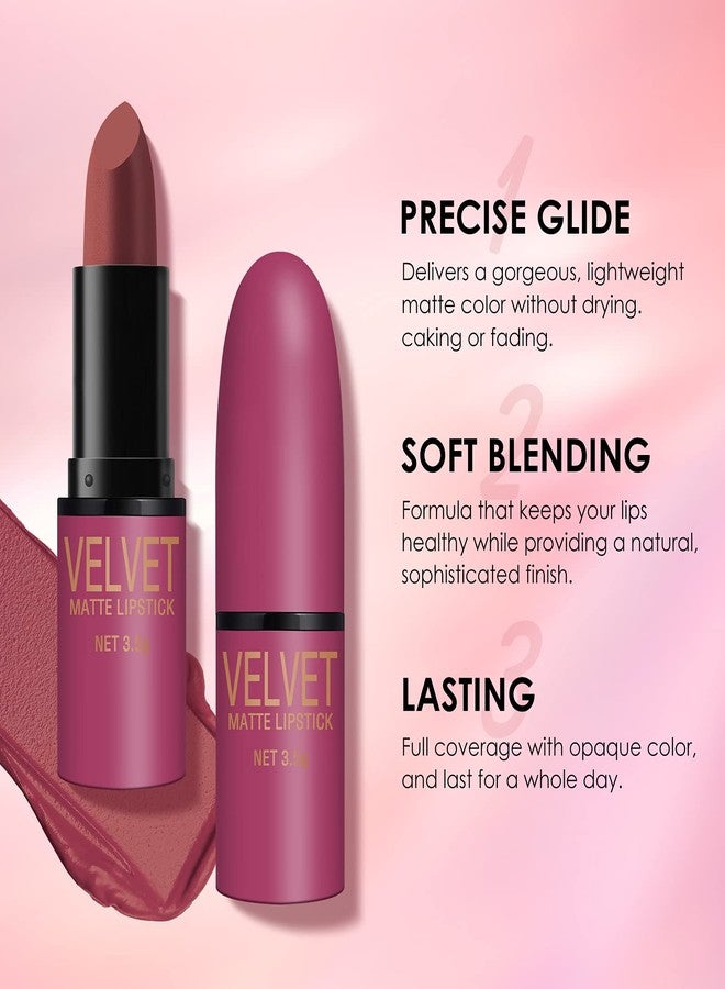 Dulele 6 Colors of Velvet Smooth Matte Lipstick Set, Long Lasting & Waterproof Non-Stick Cup Nude Color Lip Makeup Gift Set for Girls and Women - Image 5