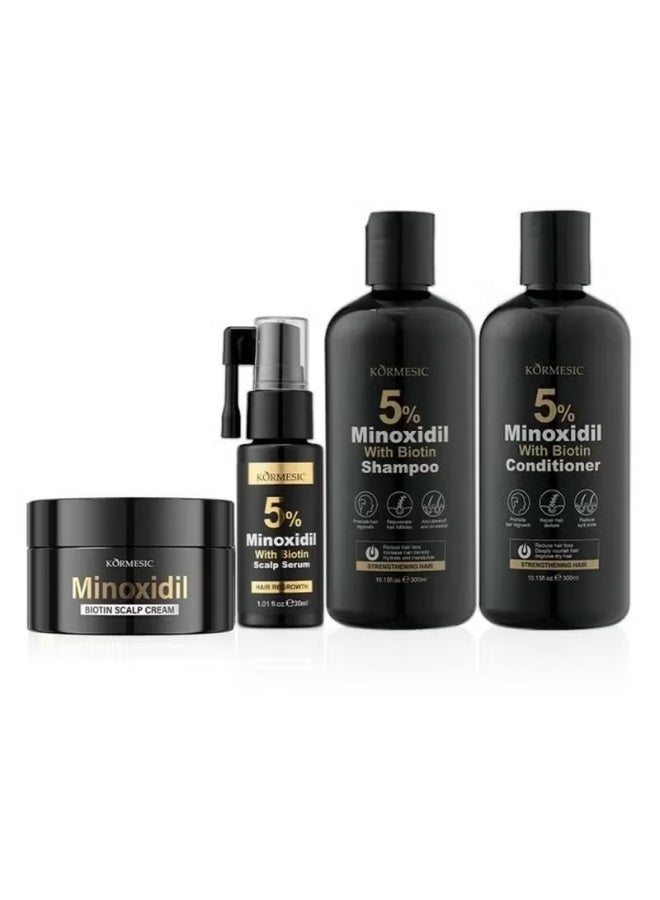 Kormesic Hair Loss Control Treatment Set with 5% Minoxidil Shampoo Conditioner Scalp Serum and Massage Cream Helps Revitalize Hair Follicles Improve Volume and Encourage Healthy Hair Growth - Image 3