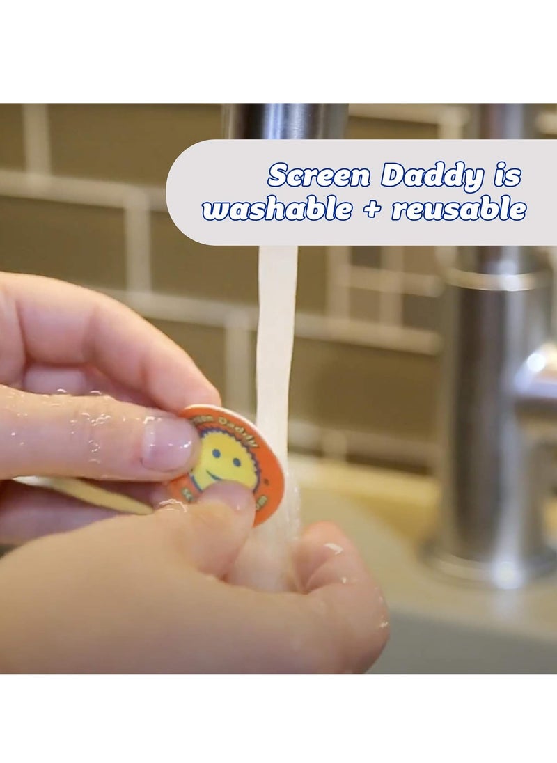 Scrub Daddy - Scrub Daddy Screen Daddy Colors - Multicolor, Multiuse Microfiber Cleaning Pads for Electronic Screens with Convenient Storage, Scratch Free, Streak Free, Reusable and Washable, 3ct (1pk) - Image 1