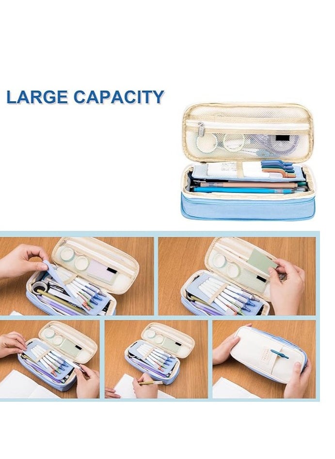 Generic Colorful Large Storage Pencil Box Pen Bag with Zipper Large Capacity Storage Bag, Suitable for Office Travel Storage Box  - Image 2
