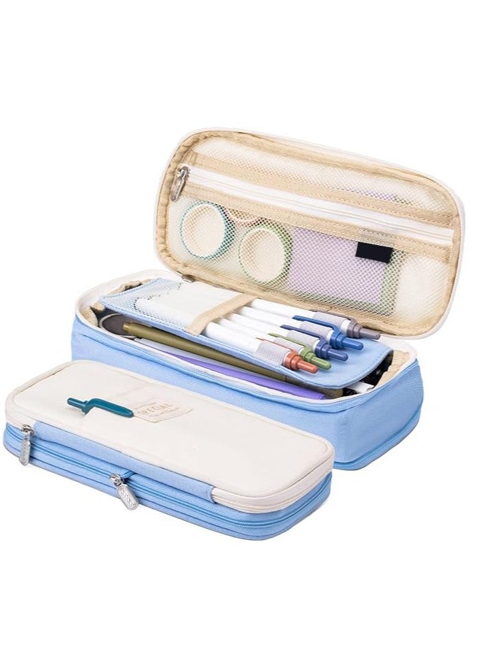 Generic Colorful Large Storage Pencil Box Pen Bag with Zipper Large Capacity Storage Bag, Suitable for Office Travel Storage Box  - Image 4