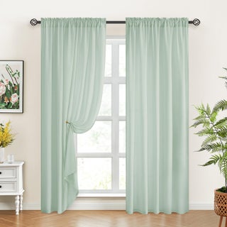 HOMEIDEAS Non-See-Through Sage Green Privacy Sheer Curtains 52 X 84 Inches Long 2 Panels Semi Sheer Curtains Light Filtering Window Curtains Drapes for Bedroom Living Room - pzsku/ZD1571C569B25C82B721DZ/45/1749667838/1b29ce8b-eeca-4cc1-939f-588e09c79f93
