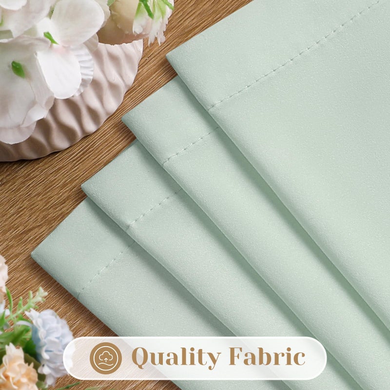 HOMEIDEAS Non-See-Through Sage Green Privacy Sheer Curtains 52 X 84 Inches Long 2 Panels Semi Sheer Curtains Light Filtering Window Curtains Drapes for Bedroom Living Room