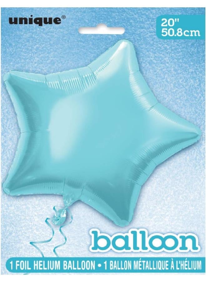 Unique 20'' Star Baby Blue Foil Balloon - Image 1