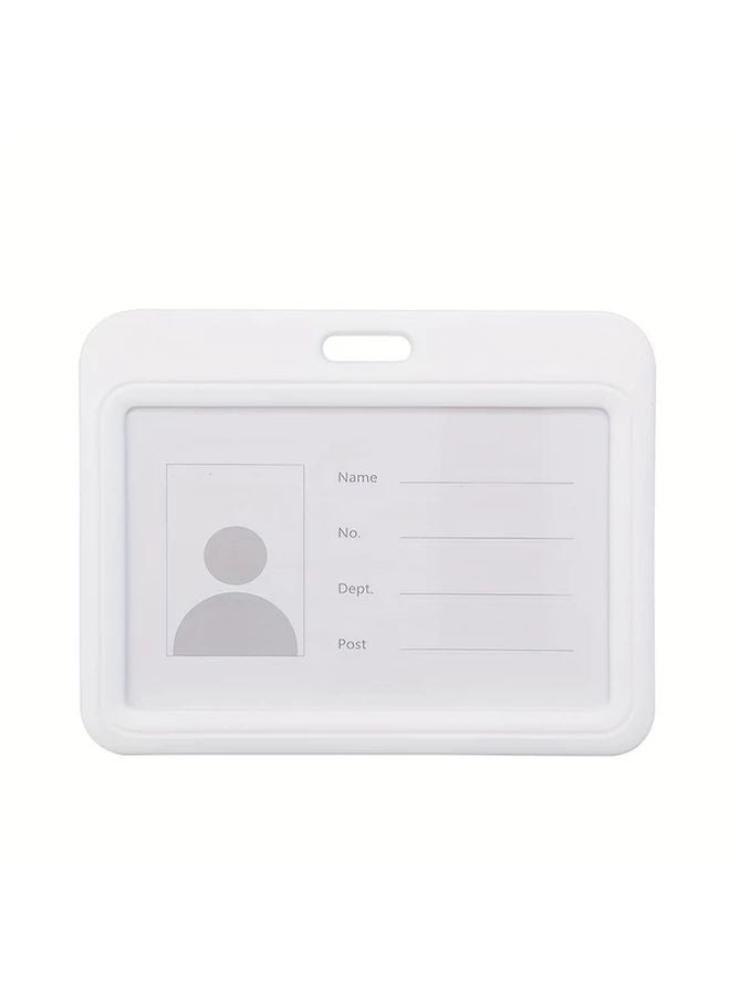 5 قطع أكمام شفافة أفقية بيضاء لحماية بطاقة الهوية للعمل والطلاب في الحرم المدرسي - Image 1