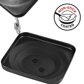 Cello Cello NonStick Aluminium Sandwich Gas Toaster Compatibility with Gas Stoves FlameProof Design HeatResistant Handle Sandwich Maker Sandwich Toaster Black  - Image 5