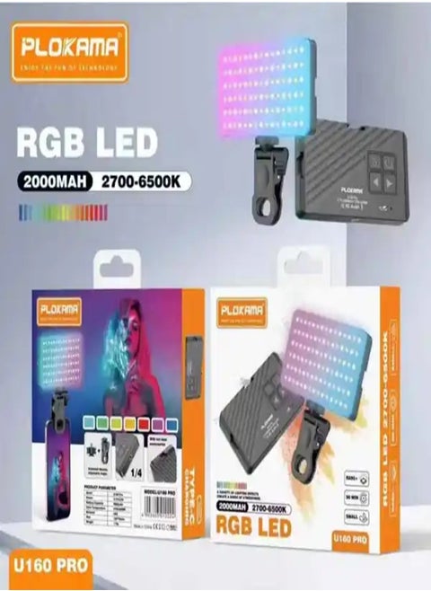 RGB Video Light Portable LED Camera Light Panel 0-360 Full Color, CRI95+ 2500K-9000K Dimmable 20 Lighting Effects, 3100mAH Rechargeable LED Lighting for Photography Video Conference