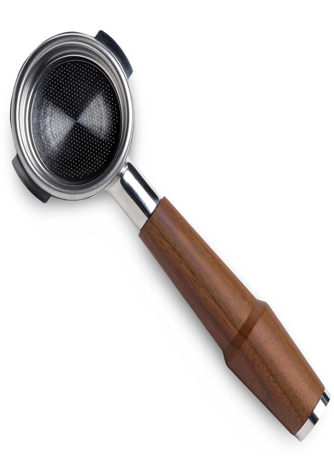 KNODOS 58mm Bottomless Portafilter Compatible with Breville Dual Boiler, Oracle, Oracle Jet Espresso Machines Walnut Handle 2 Ears 18-21g Double Shot Filter Basket Included - Image 1